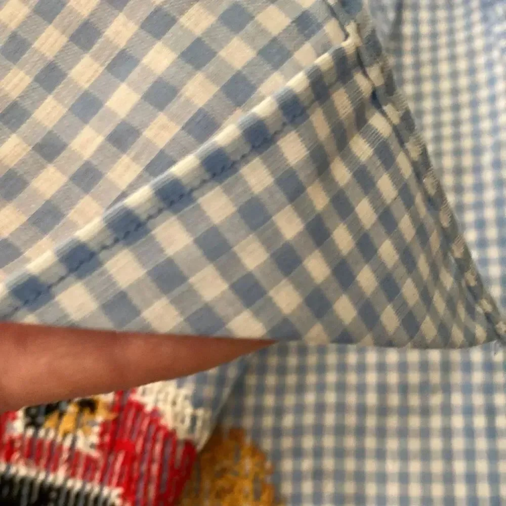 Handmade Cross Stitch Gingham Country Grannycore Apron
